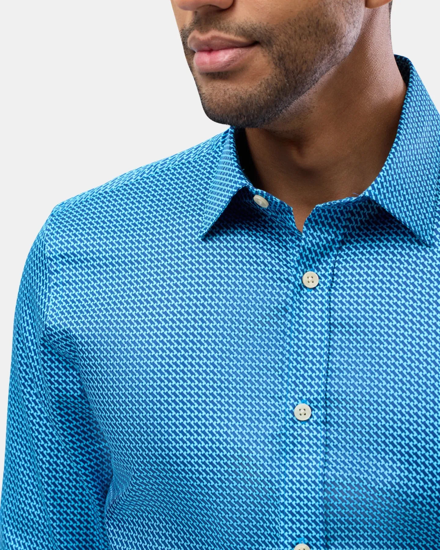 Brooksfield - Premium Shirt Aqua Print