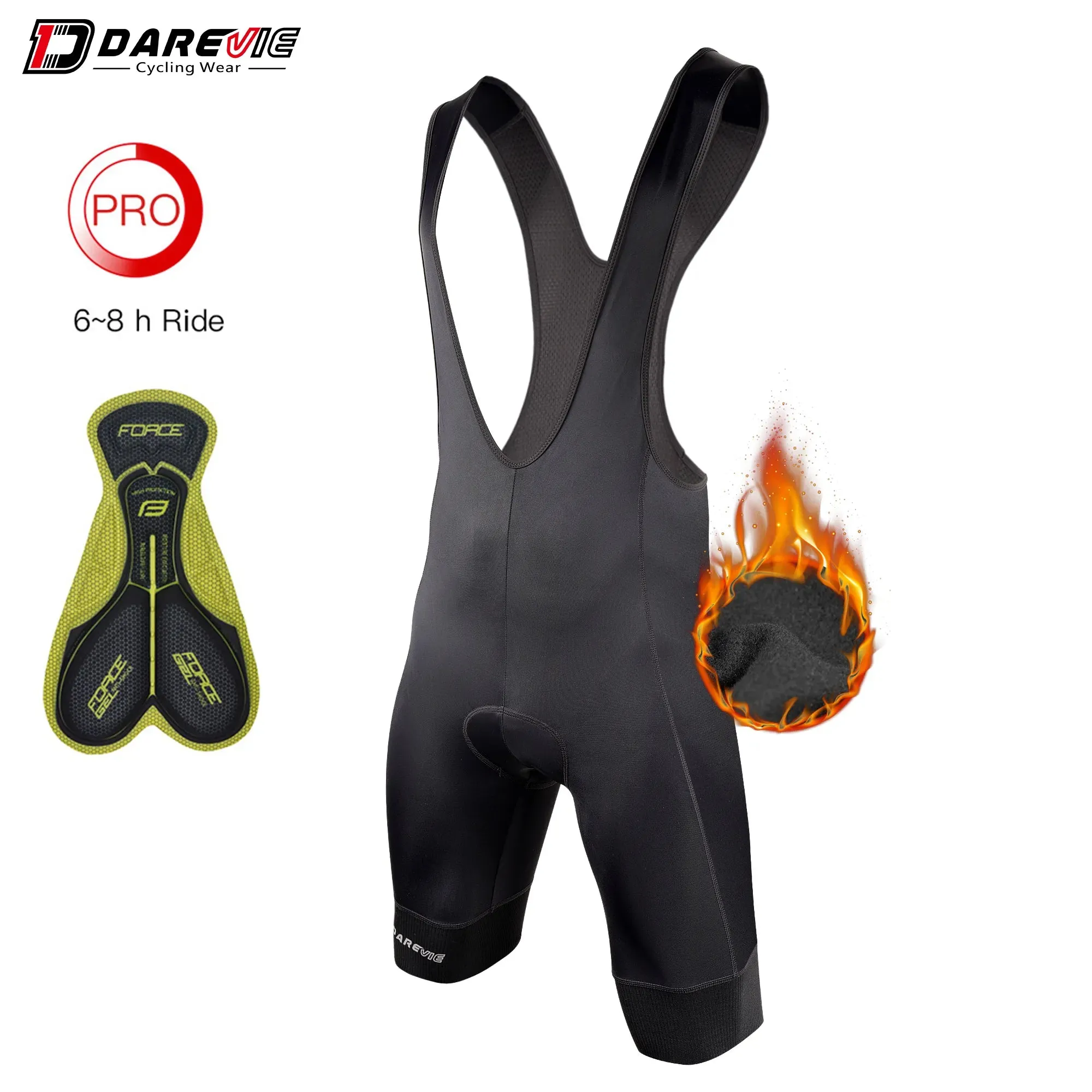 DAREVIE Cycling Bib Shorts Men 7H Italy Elastic Interface Pad Men's Cycling Shorts Pro Team Men Cycling Shorts 7 CM Leg MTB