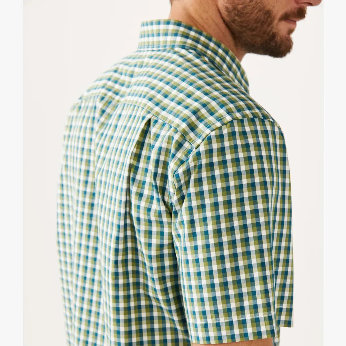 R.M.Williams - Hervey Shirt - Check - Short Sleeve - Green & White
