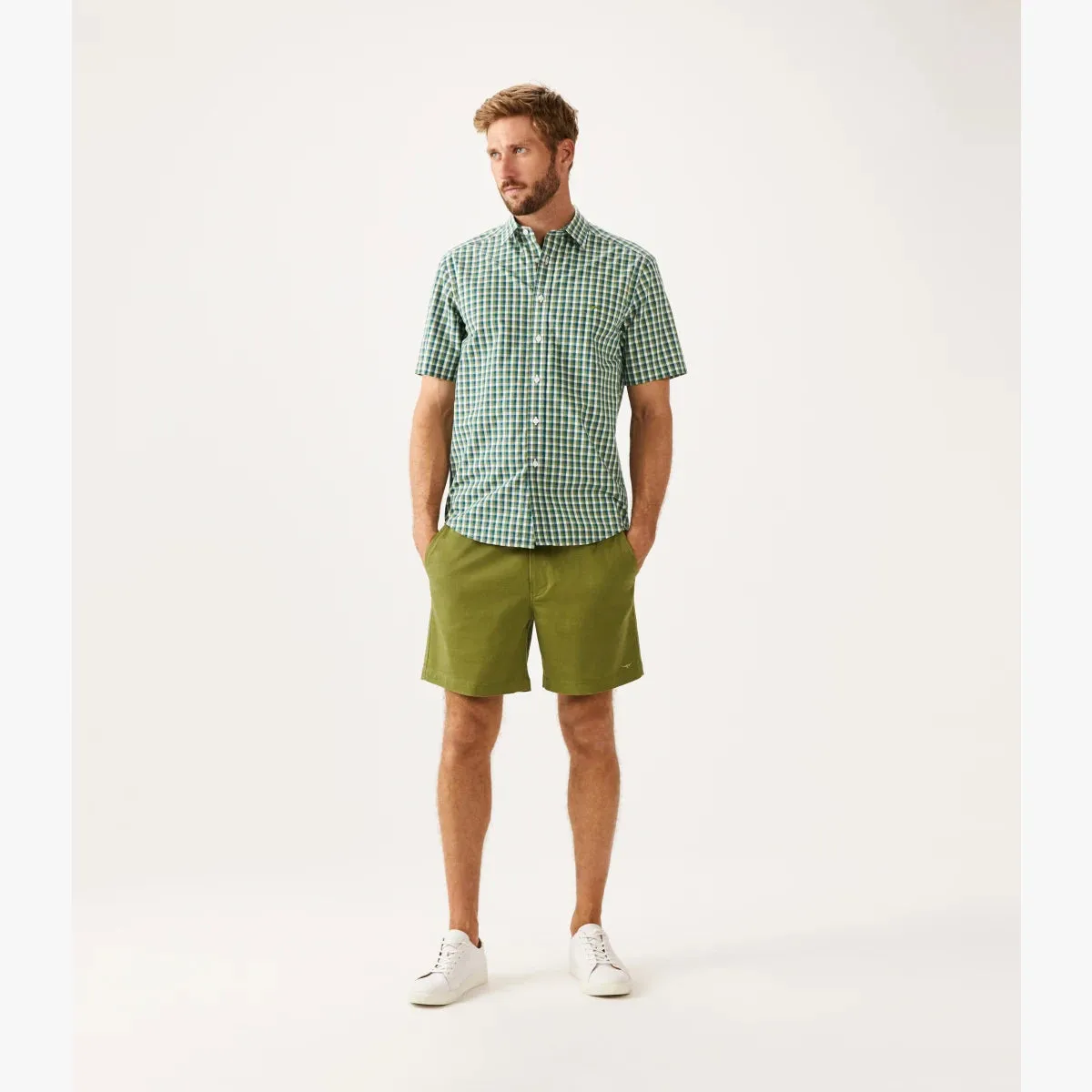R.M.Williams - Hervey Shirt - Check - Short Sleeve - Green & White